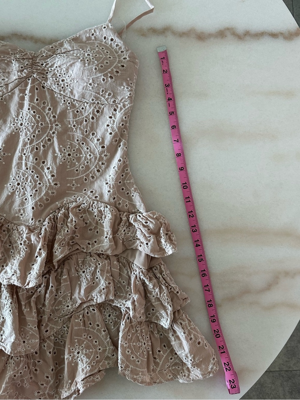 Karla Rae Eyelet Lace Ruffle Mini Dress Size M - Picture 4 of 9
